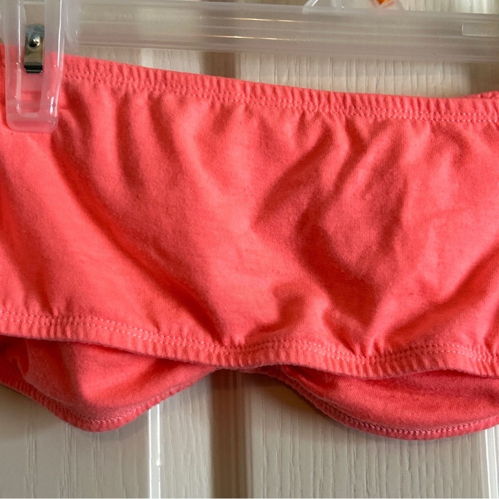 Juniors bandeau bikini top sz 11/13 coral color strapless - Picture 10 of 11